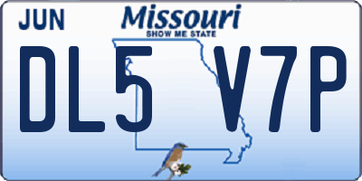 MO license plate DL5V7P