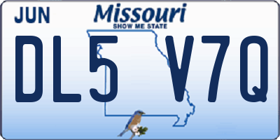 MO license plate DL5V7Q