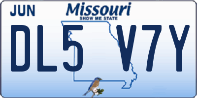 MO license plate DL5V7Y