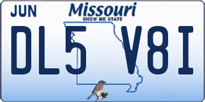 MO license plate DL5V8I