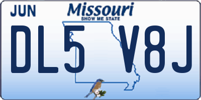 MO license plate DL5V8J