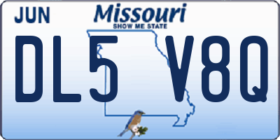 MO license plate DL5V8Q