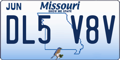MO license plate DL5V8V
