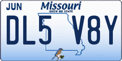 MO license plate DL5V8Y