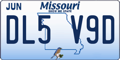 MO license plate DL5V9D