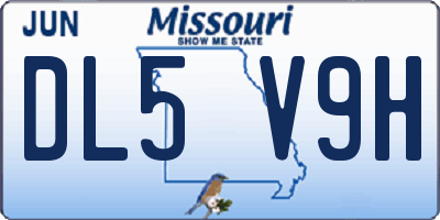 MO license plate DL5V9H