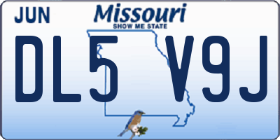 MO license plate DL5V9J