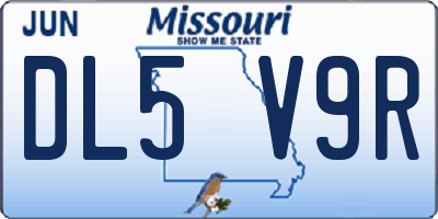 MO license plate DL5V9R