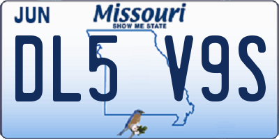 MO license plate DL5V9S