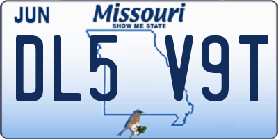MO license plate DL5V9T