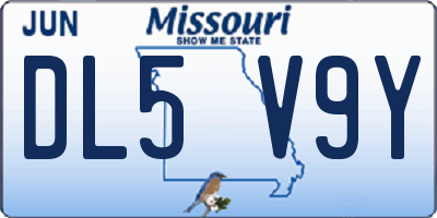 MO license plate DL5V9Y