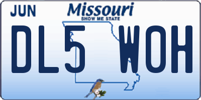 MO license plate DL5W0H