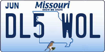 MO license plate DL5W0L