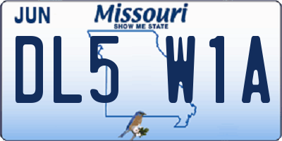 MO license plate DL5W1A