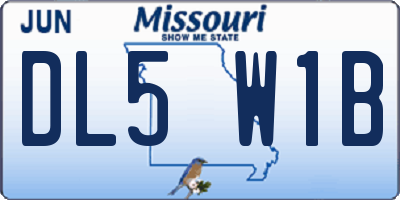 MO license plate DL5W1B