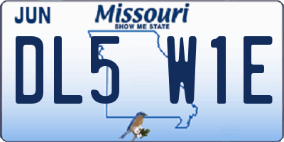 MO license plate DL5W1E
