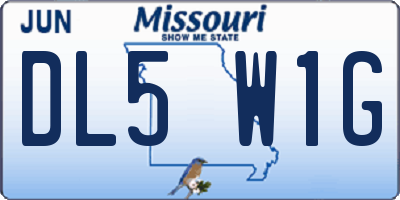 MO license plate DL5W1G
