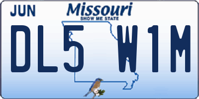MO license plate DL5W1M