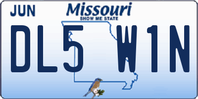 MO license plate DL5W1N