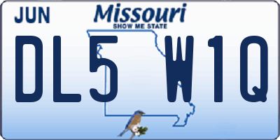 MO license plate DL5W1Q