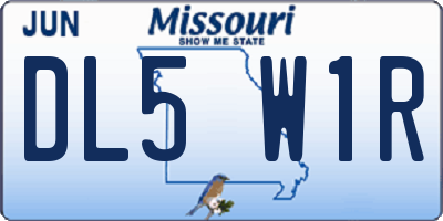 MO license plate DL5W1R