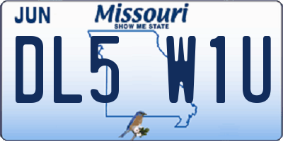 MO license plate DL5W1U