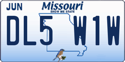 MO license plate DL5W1W