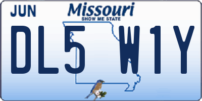 MO license plate DL5W1Y