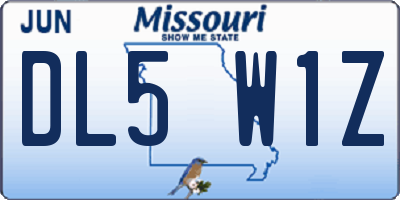 MO license plate DL5W1Z