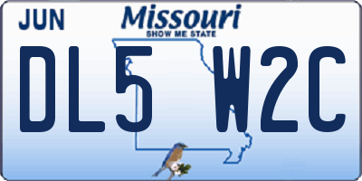 MO license plate DL5W2C
