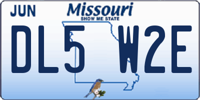 MO license plate DL5W2E