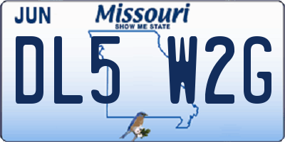 MO license plate DL5W2G