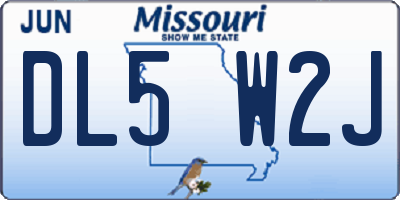 MO license plate DL5W2J