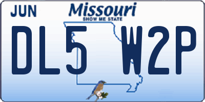 MO license plate DL5W2P