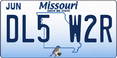 MO license plate DL5W2R
