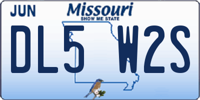 MO license plate DL5W2S