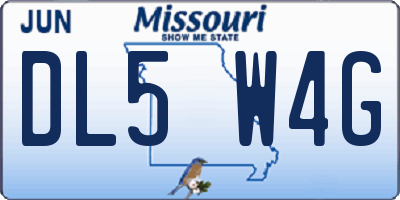 MO license plate DL5W4G