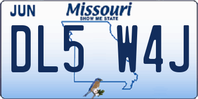 MO license plate DL5W4J