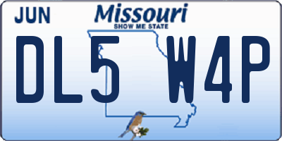 MO license plate DL5W4P