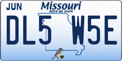 MO license plate DL5W5E