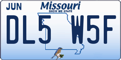 MO license plate DL5W5F