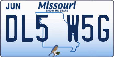 MO license plate DL5W5G