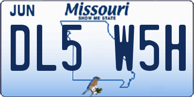MO license plate DL5W5H