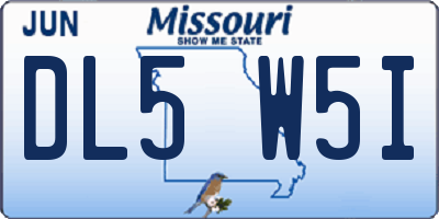 MO license plate DL5W5I