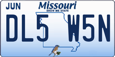 MO license plate DL5W5N