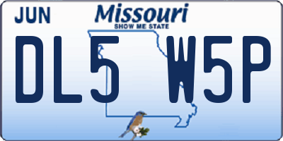 MO license plate DL5W5P