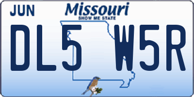 MO license plate DL5W5R