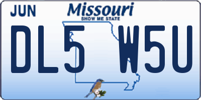 MO license plate DL5W5U