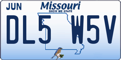 MO license plate DL5W5V