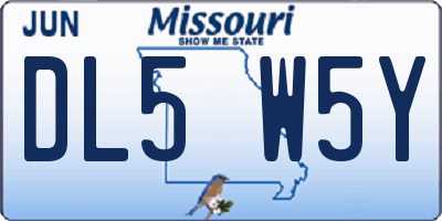 MO license plate DL5W5Y
